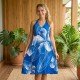 Midi Dress Rayon Hand Painted High Quality